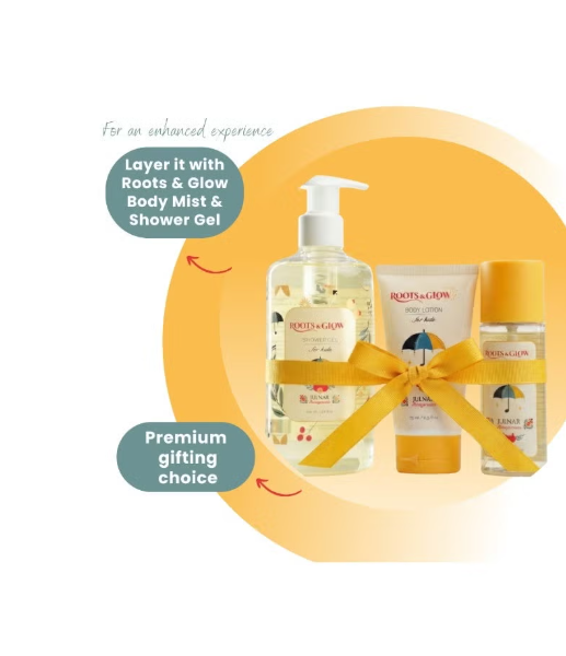Roots & Glow Kids Shower Gel Gentle Daily Cleanse & Nourishing Care Mild shower gel for children’s delicate skin, inspired by Palestinian pomegranates.