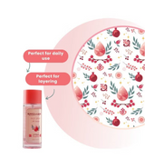 Roots & Glow Body Spray perfect for daily use withpink floral pattern.