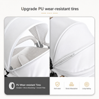 Luxury Baby Stroller 3 in 1 Fashion Carriage Gold Frame Pram