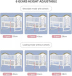 Children Crib, Baby Wooden Cot, Bed Multifunctional Rocker, Convertible Desk And Kids Sofa With Mosquito Net (bedding set sold separately)