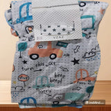 Children's blanket with vehicle patterns .