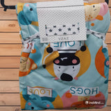 Children's blanket with cartoon designs .