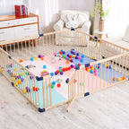 Foldable Wooden Playpen With Gate 2.0 meter by 2.0 white connector