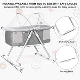  Foldable Baby bassinet with rocking feature and safety angles illustration