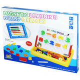 Box of a magnetic learning board and abacus toy set with colorful graphics.