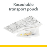 Resealable medela breast milk pouch with instructions. 