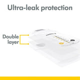 medela breast milk storage bags with 'Ultra-leak protection' and 'Double layer' t