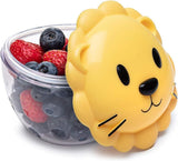 Yellow lion-shaped Melicontainer with berries 