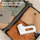 Compact suitcase with clothes and a neakasa clothes steamerhighlighting portability and ease of storage.