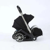 New 4-in-1 multifunctional black baby stroller with a detachable car seat.
