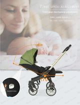  New 4 in 1 Baby stroller with adjustable canopy and text on speed adjustment.