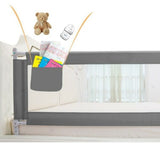 Portable toddler Gray baby crib safety rail with toys and books 