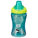 Blue sippy cup with green lid 