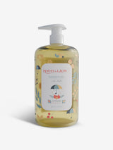 Roots & Glow Shower gel bottle with floral design 