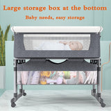 Twin Baby bassinets bedside co-sleeper with storage box at the bottom. 
