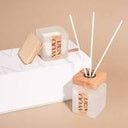 Wood Tone Diffuser & Candle Gift Set With Luxury Packaging white musk Flavour.