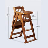 Wooden high chair with dimensions .