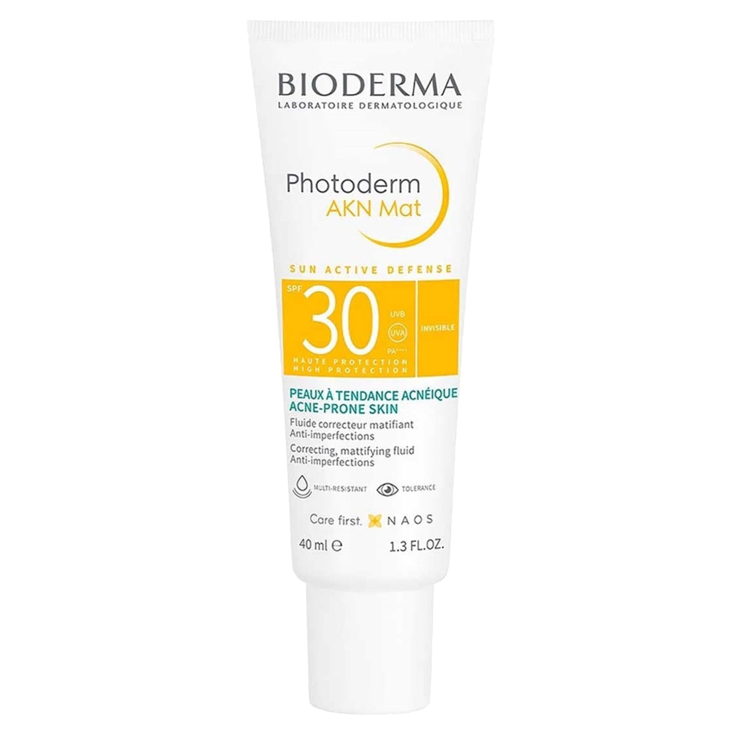 Bioderma Photoderm AKN Mat SPF 30 sunscreen tube .