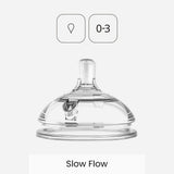Clear comotomo natural teat silicone baby bottle nipple with size indicator 