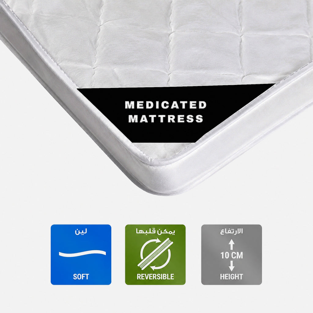 Baby Mattress Single W60 x L116 x H10 Knitted Cotton - Medical