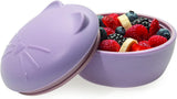 Purple melii silicone bowl with cat design 