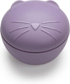 Melii silicone bowl with lid 350 ml purple cat