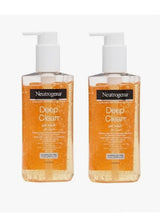 Two bottles of Neutrogena Deep Clean gel wash 
