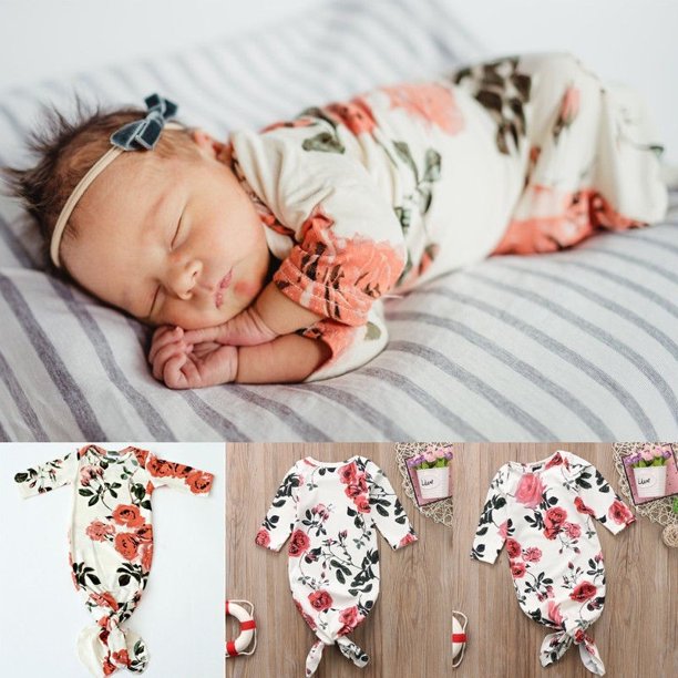 Newborn Infant Pajamas Toddler Long Sleeve Nightgown