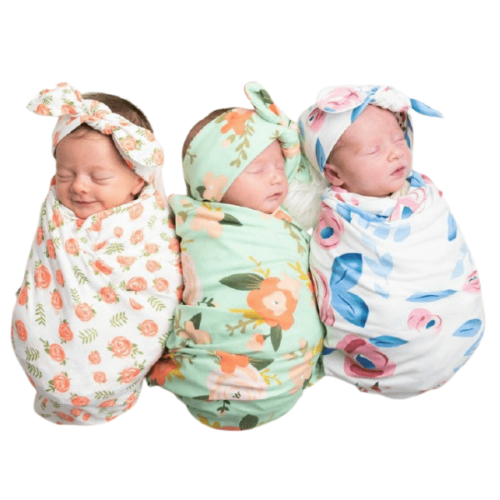 Wrap blanket Bunny ears knotted headband two-piece Set