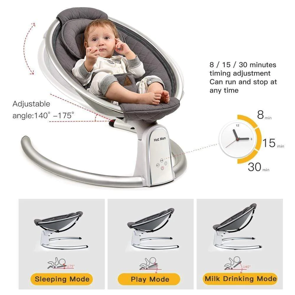 Hot Mom Cotton Electric Baby Bouncer with Bluetooth and LED Touch Screen