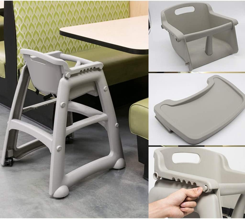Baby Chair 0-4 Years Old Safe Stable Non-Toxic Plastic High Chair Easy to Clean (Color: Gray)