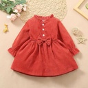 Infant Baby Girl Clothes Long Sleeve Corduroy Dress Outfits Cute Newborn Baby Girl Princess Dress
