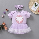 Baby Girls Rompers Short Sleeve Infant Jumpsuit
