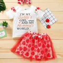 Newborn Baby Girls Skirt Set Daddys Girl Mommys World Romper Tutu Skirt Headband Outfit Clothes