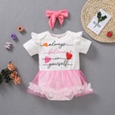 Baby Girls Rompers Short Sleeve Infant Jumpsuit