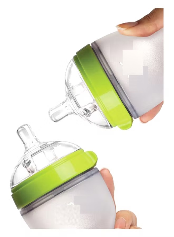 2 Piece Nature Feel Baby Feeding Bottle Set  Wide Neck Design, Up To 6 Months  5 Oz