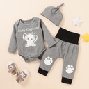 Baby Long Sleeve Autumn Cute Animal Romper Long Pants Hat 3pcs Set Newborn Baby Boy