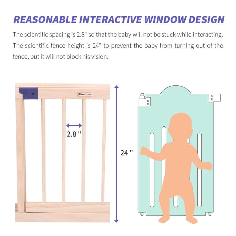 Foldable Wooden Playpen With Gate