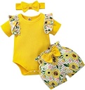Infant Newborn Baby Girl Floral Shorts Set
