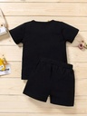 Baby Boys Casual Set Letter Pattern Short Sleeve T-shirt and Shorts