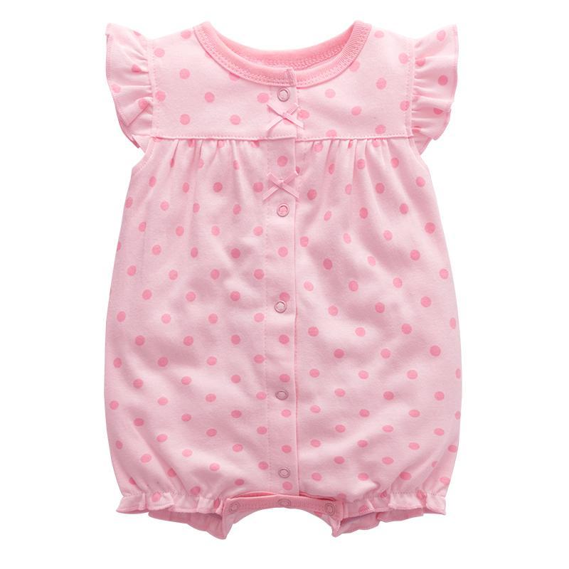 Baby Romper Cotton Button Short Sleeve Summer Cute Popular Soft Breathable Baby Bodysuit