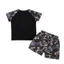 Baby Boy Letter and Camo Print Tee With Shorts