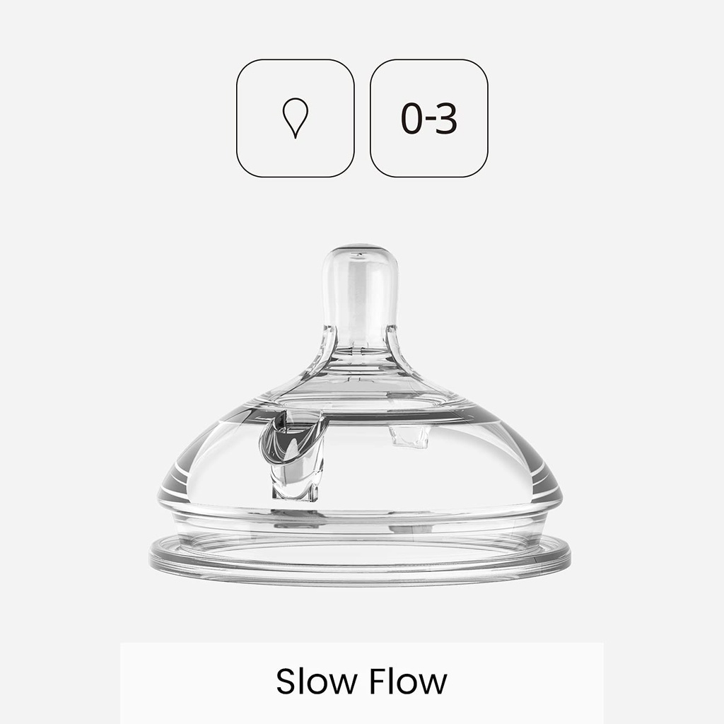 comotomo Natural Teat Silicone Nipples Slow Flow 2 Count