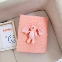 Blanket and Plush Toy Minky Coral Fleece With  Cuddle Toy 120x75