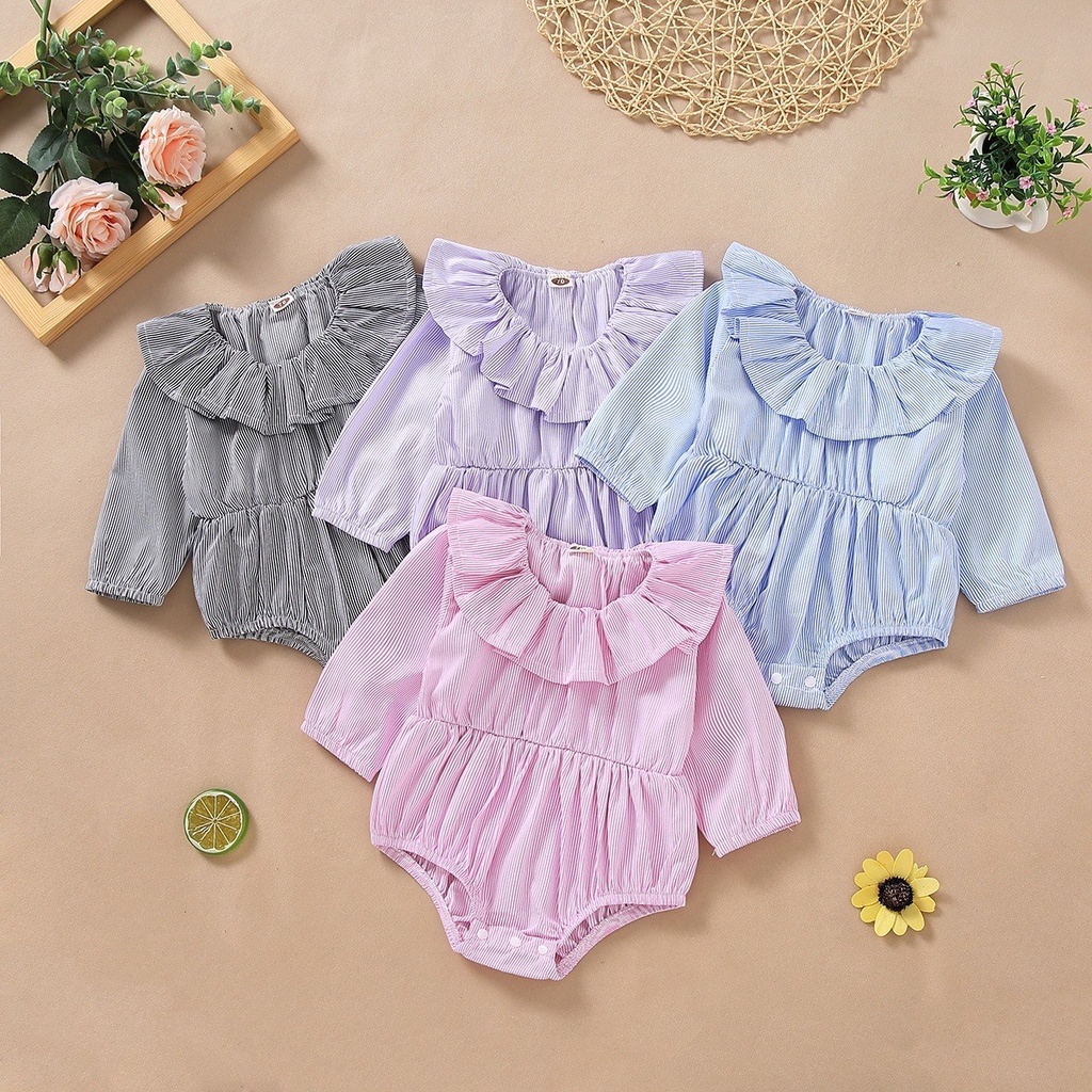 Candy cotton color baby girl bubble romper Autumn baby girl lace romper