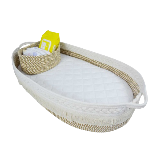 Cotton Rope Baby Changing Basket with Soft Baby mattress