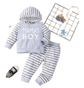 Toddler Kids Baby Boy Tracksuit Pullover Hooded Stripes Top Pants