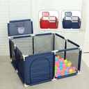 Indoor Kids' Safety Play Fence enclosure with Mesh Basket and Gate for Secure Playground Activities