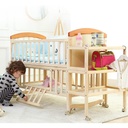 Wooden foldable bedside table for newborns