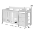 New born 4-in-1 Convertible Wooden Crib and Changer- Bianca White (Upto 5 years) from baby life